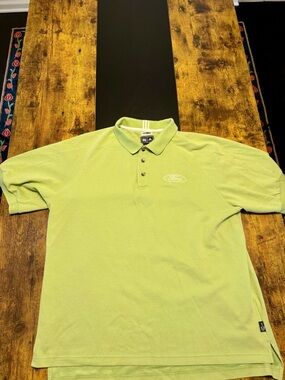 Adidas Climalite Ford Logo Polo Shirt Green Mens Large Stretch Golf